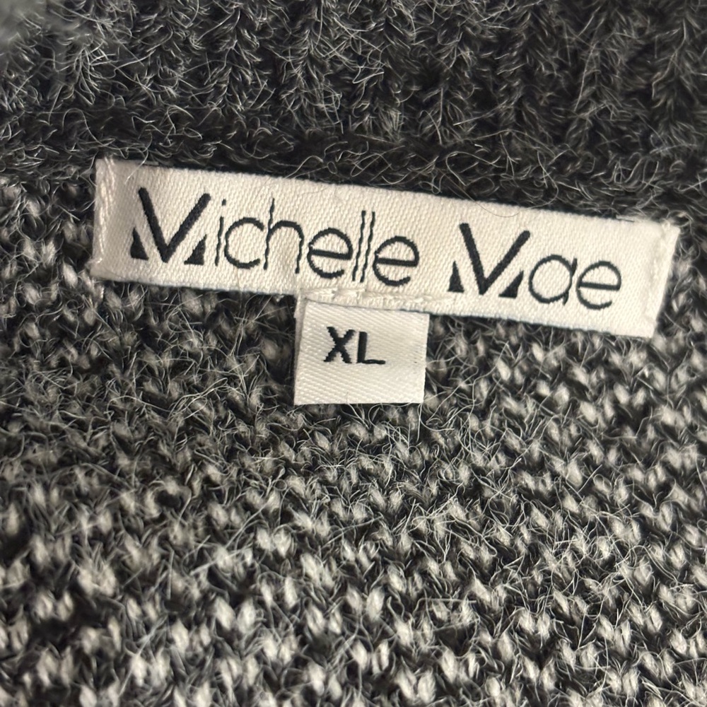 Michelle Mae Charcoal and Cream Snowflake Holiday Sweater - Picture 5 of 7